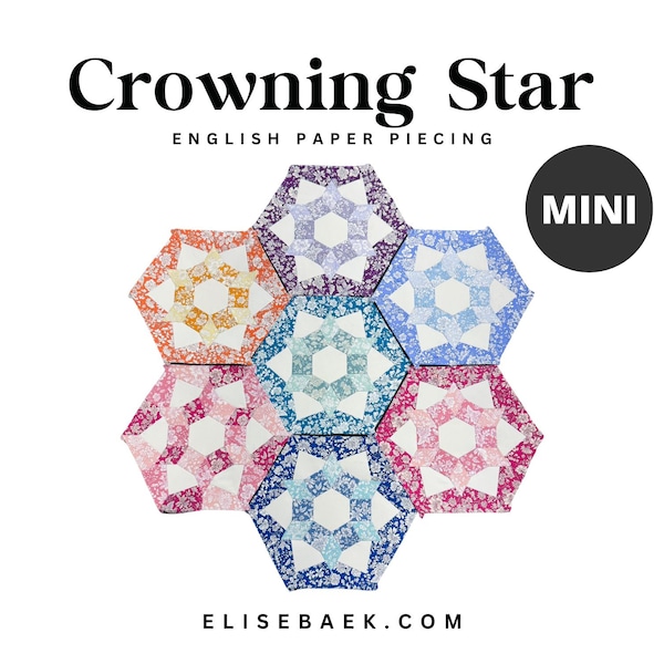 MINI Crowning Star Block - Precut Paper Templates - EPP - English Paper Piecing