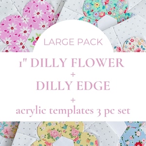 1&quot; Dilly Flower Acrylic Template Set: Large Pack, Quilting Hexagons