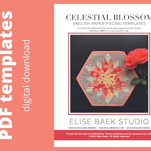 Fiore Celeste - Paper Piecing in inglese - EPP - Modelli di carta - 3 dimensioni - Download PDF