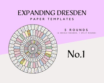 Expanding Dresden Plate Templates No. 1 - English paper piecing - EPP - Paper templates - 5 rounds - Acrylic templates also available