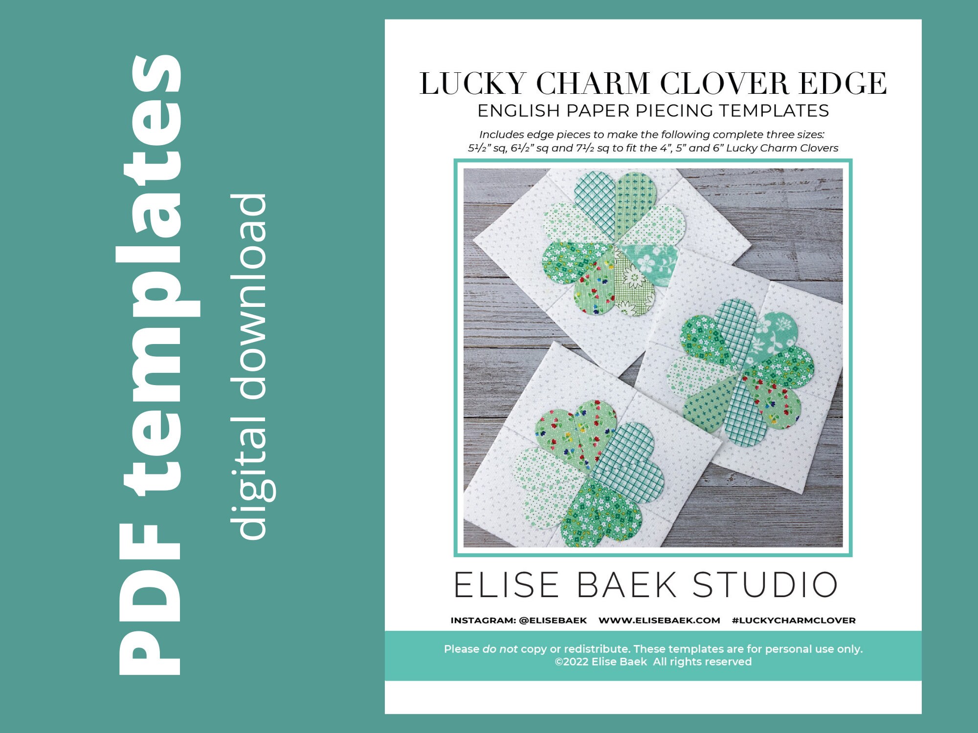 Lucky Charm Clover Edge English Paper Piecing Epp Paper Etsy