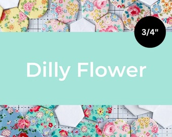 3/4" Dilly Flowers  - English paper piecing - EPP - Paper templates