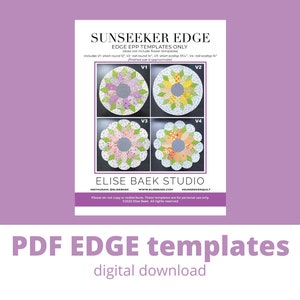 EDGE Templates for Sunseeker - EPP Templates V1-V4 - English paper piecing templates - Epp - Paper templates - PDF download