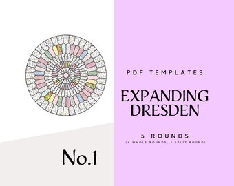 Expanding Dresden Plate Templates No. 1 - English paper piecing - EPP - PDF templates -DIGITAL download- Acrylic templates also available