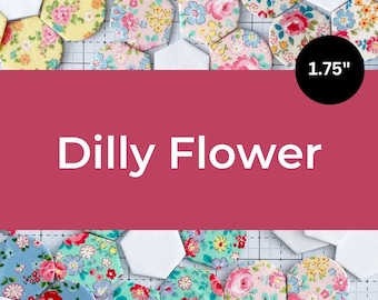 1.75" Dilly Flowers - English paper piecing - EPP - Paper templates