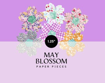 3/4" May Blossoms - English paper piecing - EPP - Paper templates