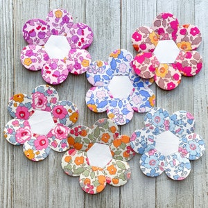 1" Dilly Flowers - English paper piecing - EPP - Modelli di carta