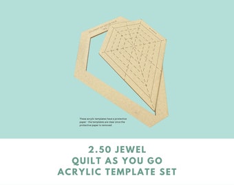 2.50" Jewel Quilt As You Go acrylic template sets - acrylic template, QAYG, fussy cutting