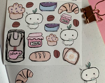 Coffee bean aesthetic sticker sheet| Great for journaling, Planning, bullet journals, stationery