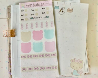 Hobonichi weeks Planner sticker kit| Planner stickers |Bullet journaling|Cookie Bear