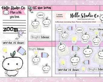 Coffee bean Journaling  aesthetic sticker sheet| Great for journaling, Planning, bullet journals, stationery