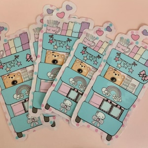 Cute planner cart die cut stickers|Laptop Stickers|Journaling Stickers|Character Stickers