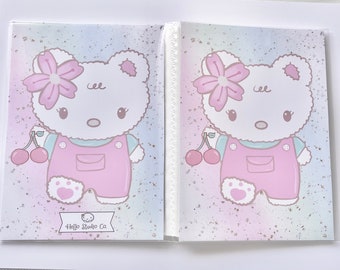 Cherry blossom bear sticker book 4x6 top loading sticker book,Sticker storage, sticker album