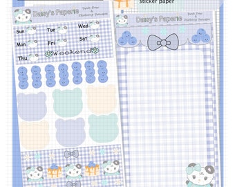 Hobonichi weeks Planner sticker kit| Planner stickers |Bullet journaling|Pandi Bear