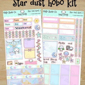 Hobonichi weeks sticker kit planner stickers bullet journal Kawaii Star dust