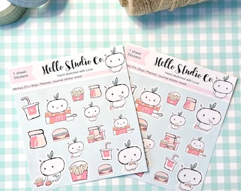 Mickey D’ s fast food aesthetic  sticker sheet| Great for journaling, Planning, bullet journals, stationery