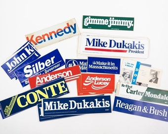 Large Collection of Political Campaign Bumper Stickers