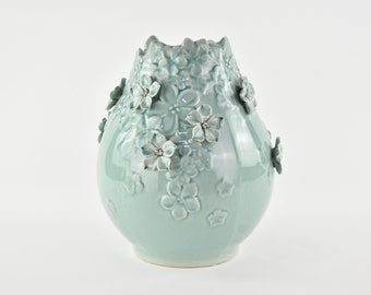 Pier 1 Imports Blue Flower Ceramic Vase