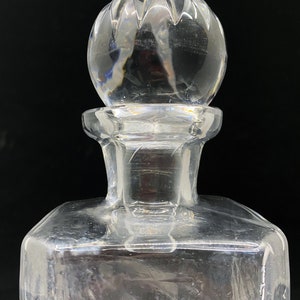 Antique Geometric Pattern Cut Glass Decanter with Ball Stopper image 6