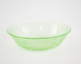 Vintage Uranium Glass Cereal Bowl