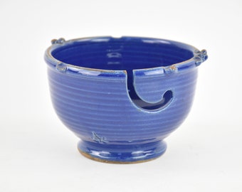 Paul Anthony Stoneware Handmade Royal Blue Glazed Yarn Bowl