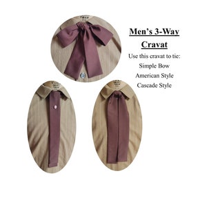 Men's 3 Way Cravat /19th Century Cravat/ Stock/ Ascot/ Historical neckwear image 1