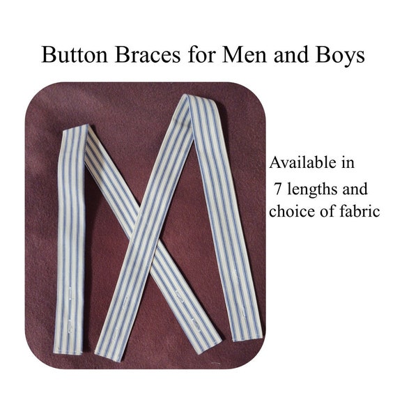 Button Braces/ Suspenders for men and boys - Victorian, 19th Century, civilian,military, Civil War re-enactor, mountain man, pioneer