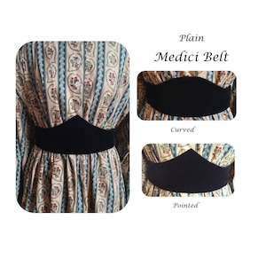 Plain Black Velvet Medici Belt- Pointed OR Curved