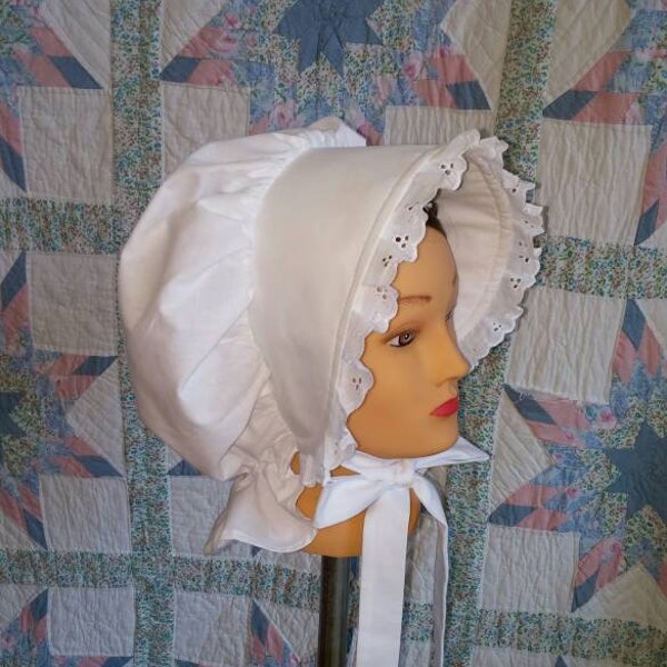 Prairie bonnet, cloth bonnet, Poke Bonnet - Adult Size - 19th Century Victorian, Frontier, Pioneer, Wagon Train, 1830 and up, Sunbonnet