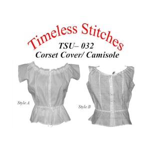 Patrón de corsé/camisa/prenda interior del siglo XIX/patrón de costura Timeless Stitches TSU-032