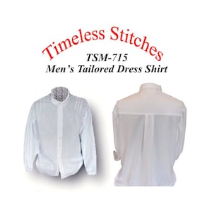 Men'sTailored Dress Shirt/ 19th Century Civilian Mens Shirt Pattern  Timeless Stitches Sewing Pattern TSM-715