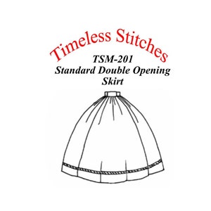 Standard Double Opening Skirt / 19th Century Basic Skirt Pattern/ Timeless Stitches Sewing Pattern TSS-201