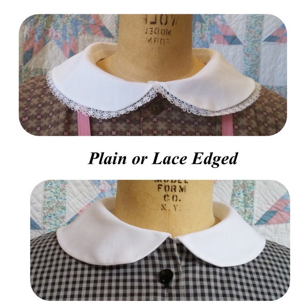 Cotton Collar - Rounded Collar -  Peter Pan Collar