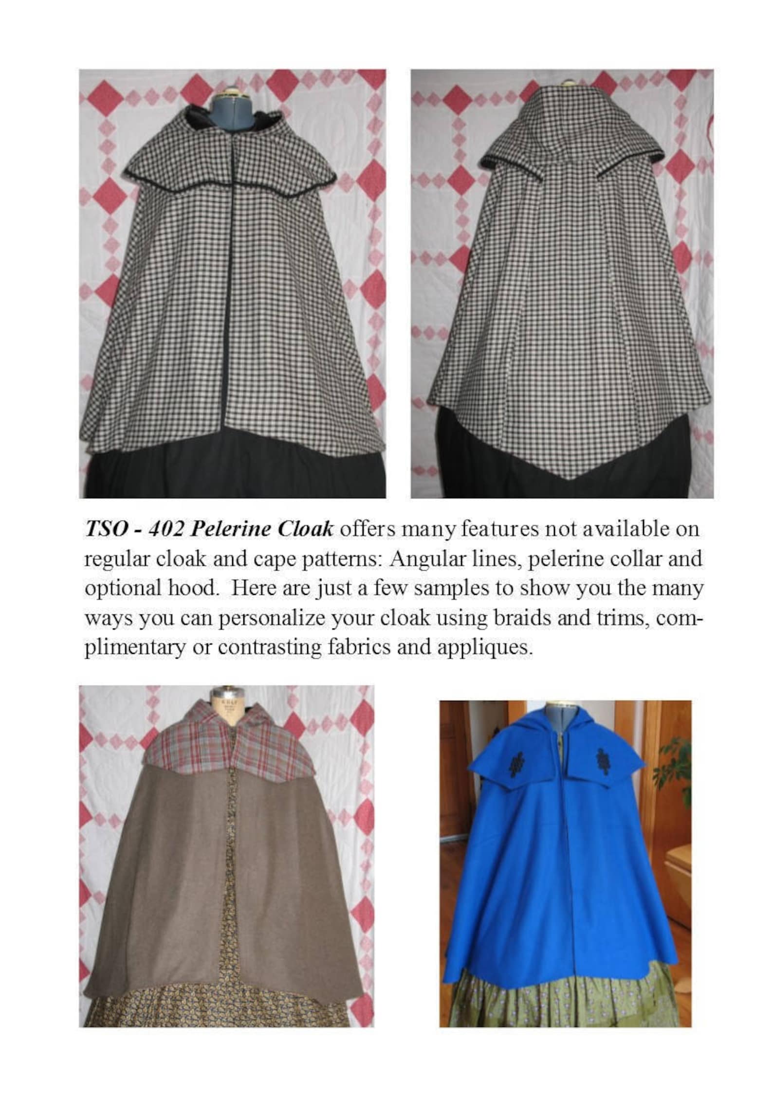 Pelerine Cloak/19th Century Cloak Cape Pattern/ Timeless Etsy Singapore