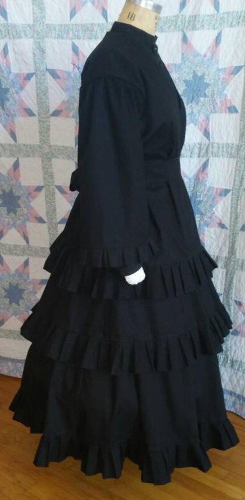 Black Civil War Era MOURNING 4 Piece Dress Ensemble Made Etsy