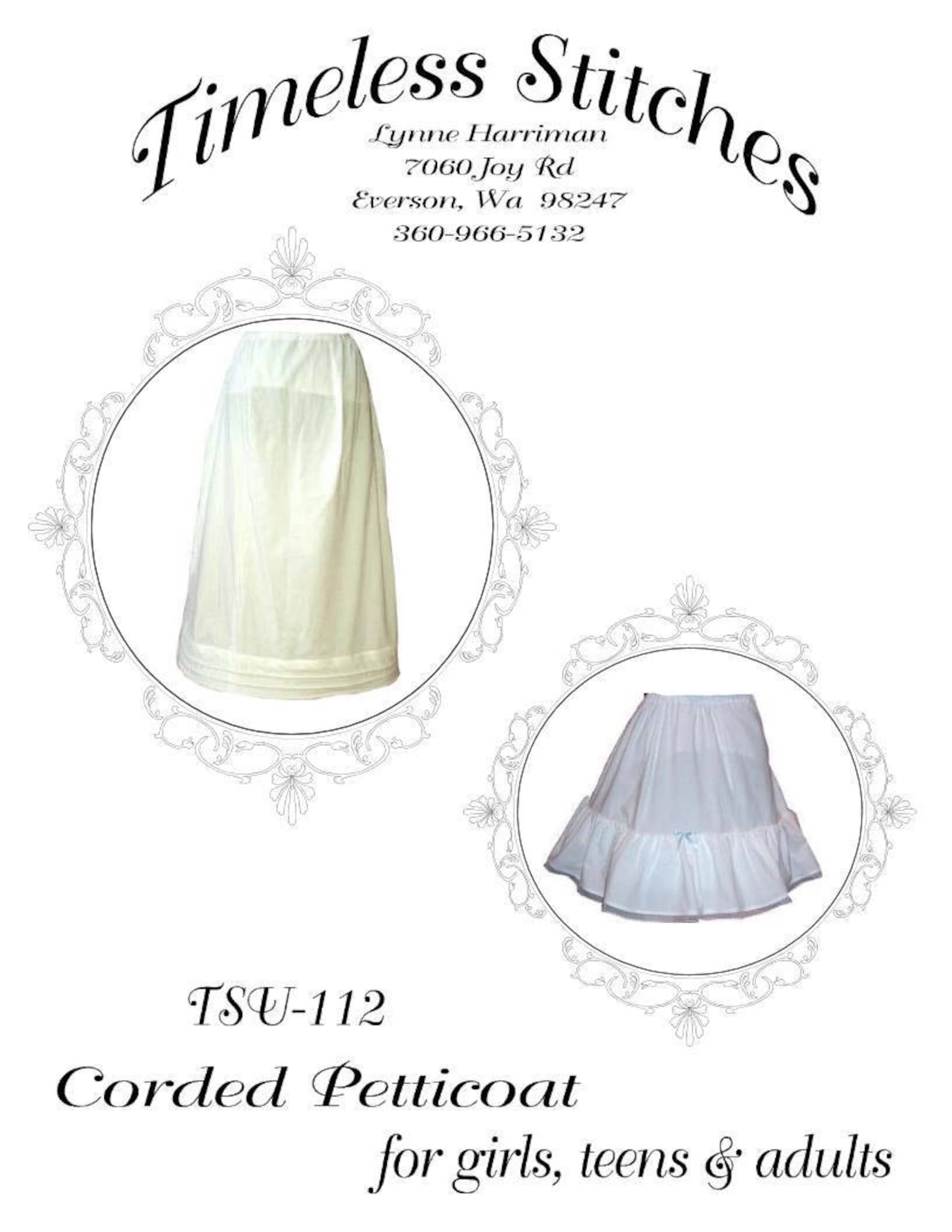 Corded Petticoat Pattern for Girls Teens and Adults/ 19th Etsy