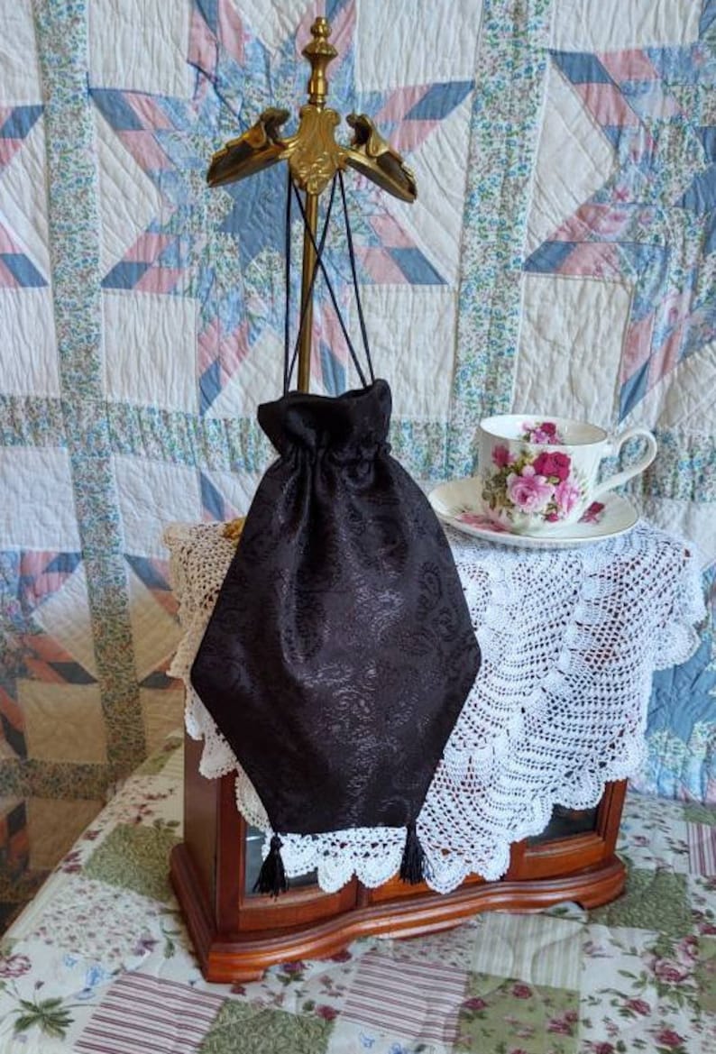 Reticule Drawstring Bag 19th Century Victorian Purse Etsy