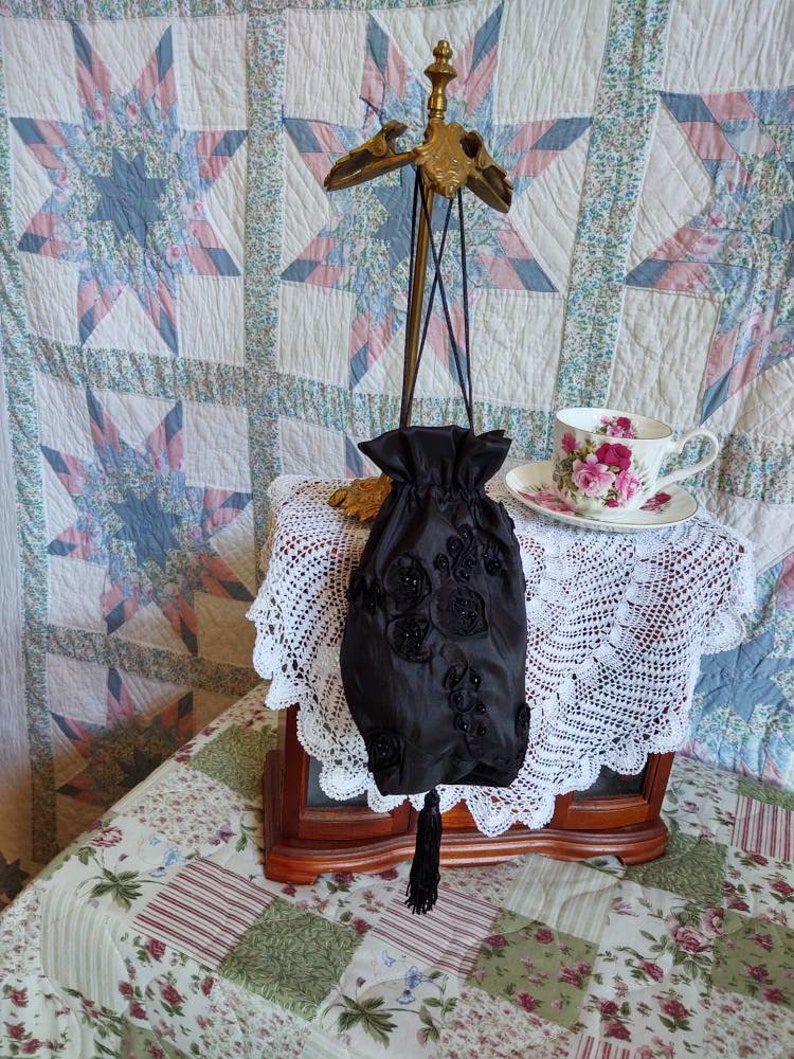 Reticule Drawstring Bag 19th Century Victorian Purse Etsy