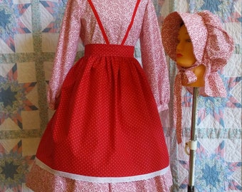 Girl's Long Sleeved Dress, Apron and Bonnet Set - MADE TO ORDER - Victorian,  Civil War, Prairie School Days, Old-fashioned, Historical - Etsy