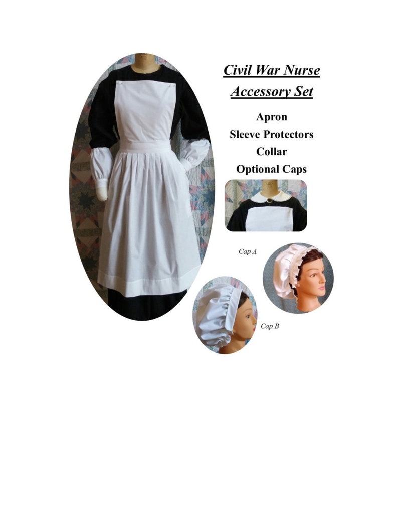 Civil War Nurse Accessory Set Apron Sleeve Protectors And Etsy