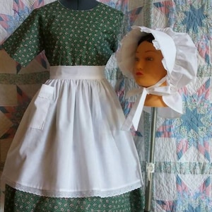 Girl's Long Sleeved Dress, Apron and Bonnet Set - MADE TO ORDER - Victorian,  Civil War, Prairie School Days, Old-fashioned, Historical - Etsy