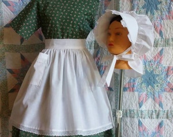 Viktorianische Mädchen Schürze und Mütze