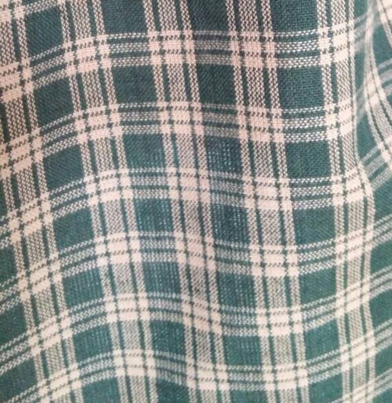 Boys Dress 1T in Green and Cream Homespun Plaid 12 to 24 months