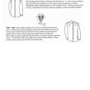 Men'stailored Dress Shirt/ 19th Century Civilian Mens Shirt Pattern ...