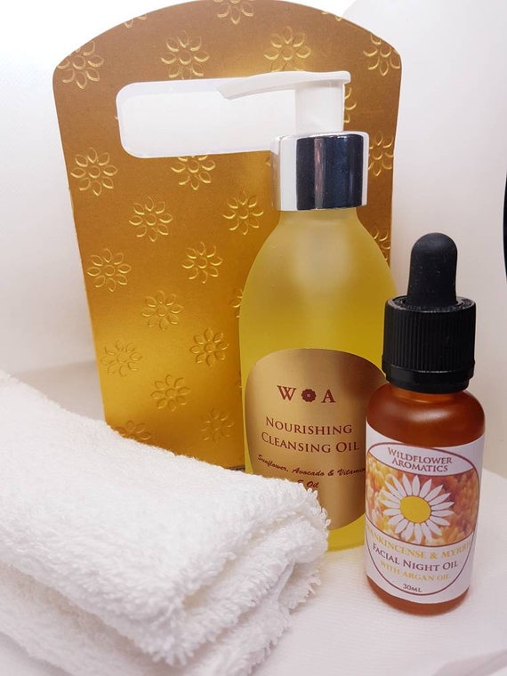 Natural Skin Care Gift Set Frankincense Myrrh Night Oil Etsy