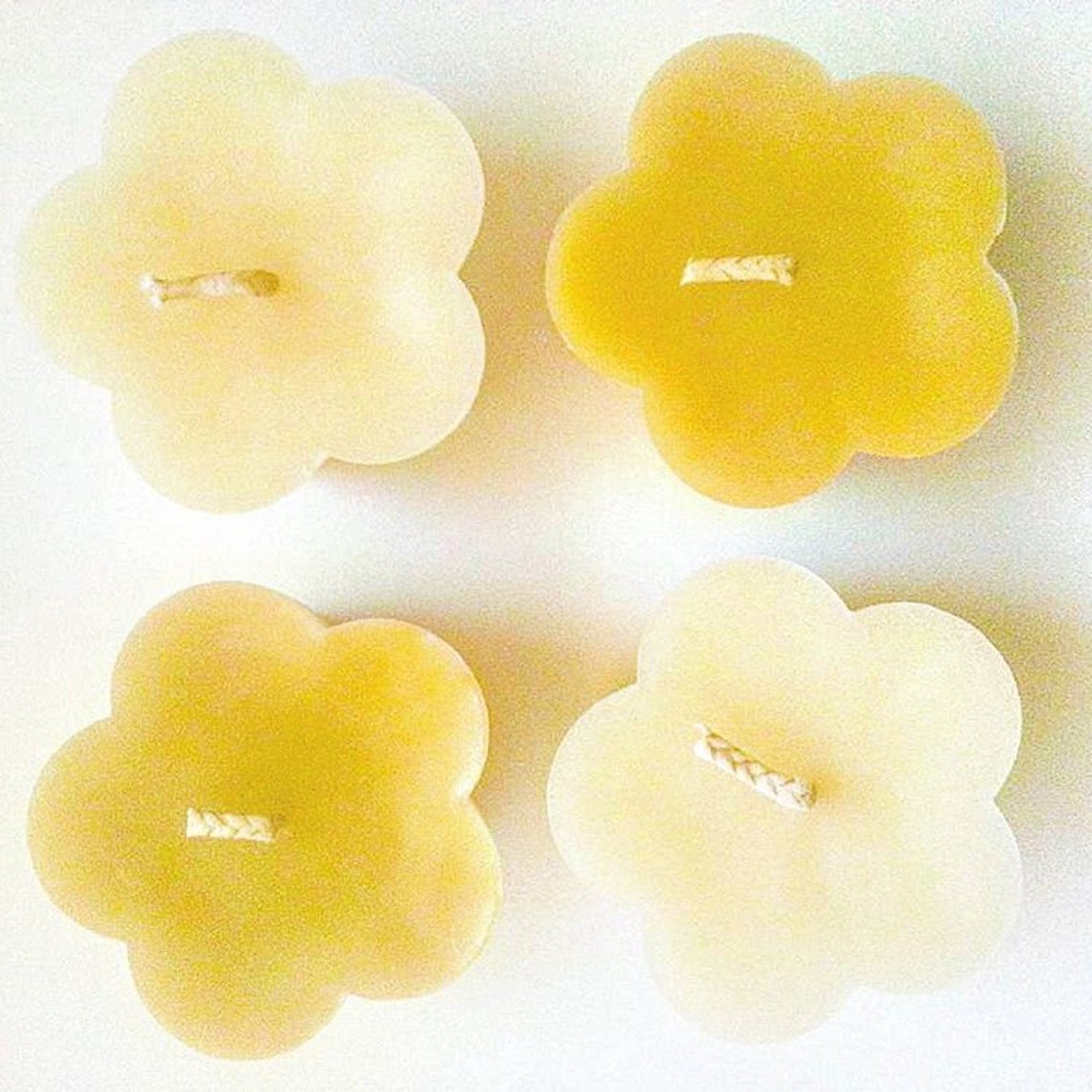 Pure Beeswax Floating Candles Flower shaped Yellow & Etsy