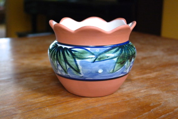 Studio Nova Portugal Pottery Terracotta Planter Pot Vase Blue Etsy