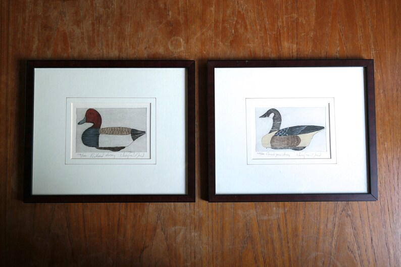 Framed Duck Decoy Prints Artist Signed Numbered Redhead Canada Etsy