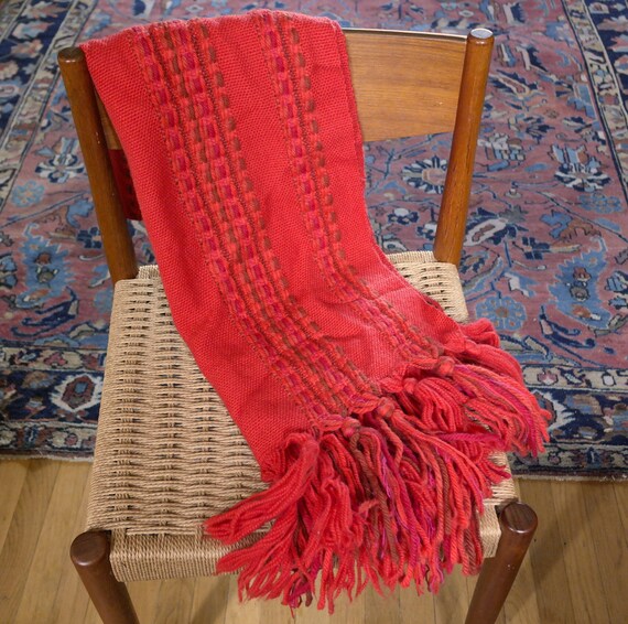 Vintage Wool Maria Svatina Shawl Scarf Hand Woven