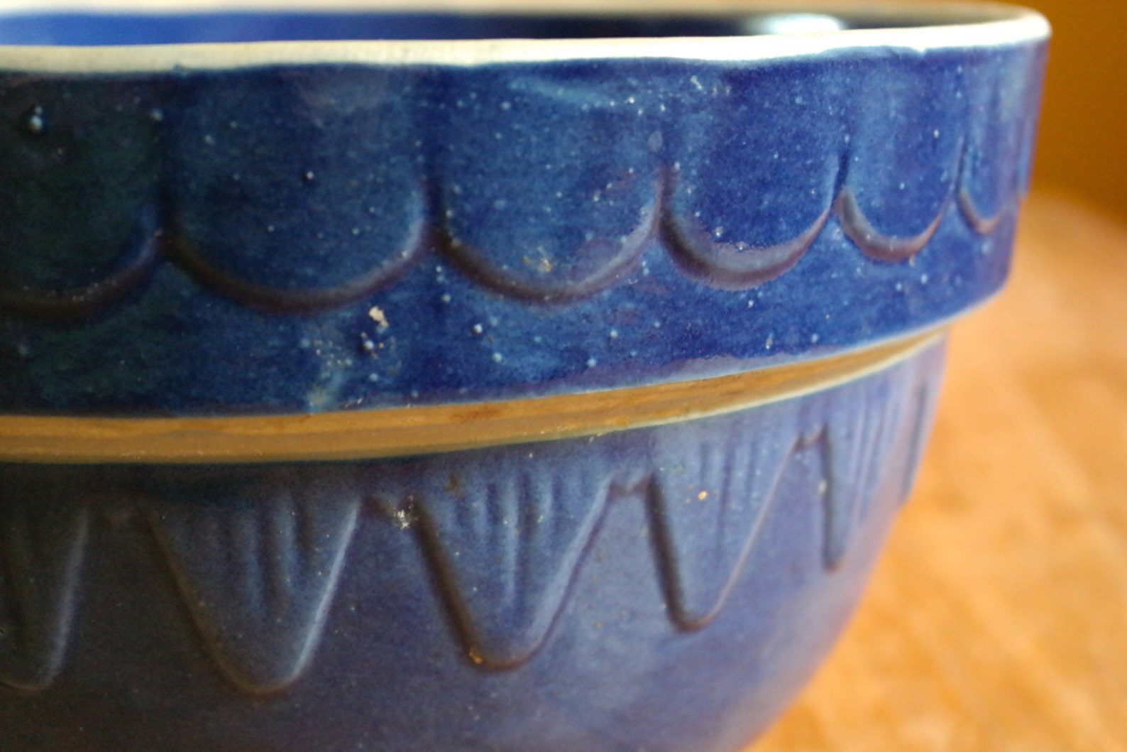 Large Vintage Blue Clay City Pottery Stoneware Mixing Bowl Etsy